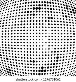 Halftone texture is black and white. Abstract monochrome background of dots. Vector pattern chaotic