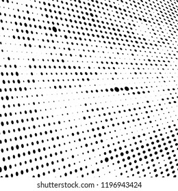 Halftone texture is black and white. Abstract monochrome background of dots. Vector pattern chaotic