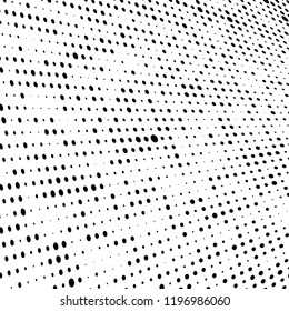 Halftone texture is black and white. Abstract monochrome background of dots. Vector pattern chaotic