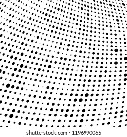 Halftone texture is black and white. Abstract monochrome background of dots. Vector pattern chaotic