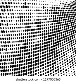 Halftone texture is black and white. Abstract monochrome background of dots. Vector pattern chaotic