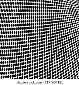 Halftone texture is black and white. Abstract monochrome background of dots. Vector pattern chaotic