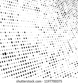 Halftone texture is black and white. Abstract monochrome background of dots. Vector pattern chaotic