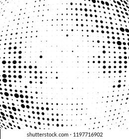 Halftone texture is black and white. Abstract monochrome background of dots. Vector pattern chaotic