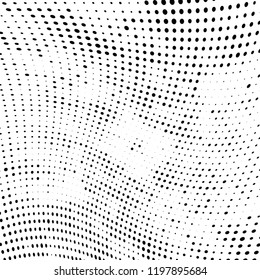 Halftone texture is black and white. Abstract monochrome background of dots. Vector pattern chaotic