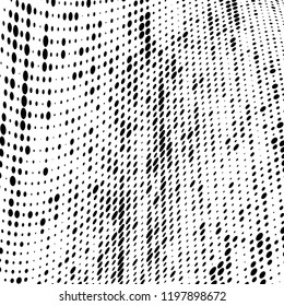 Halftone texture is black and white. Abstract monochrome background of dots. Vector pattern chaotic