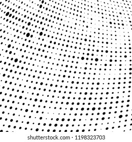 Halftone texture is black and white. Abstract monochrome background of dots. Vector pattern chaotic