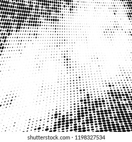 Halftone texture is black and white. Abstract monochrome background of dots. Vector pattern chaotic