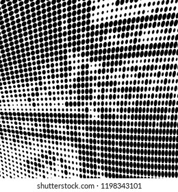 Halftone texture is black and white. Abstract monochrome background of dots. Vector pattern chaotic