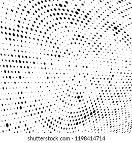 Halftone texture is black and white. Abstract monochrome background of dots. Vector pattern chaotic