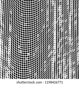 Halftone texture is black and white. Abstract monochrome background of dots. Vector pattern chaotic