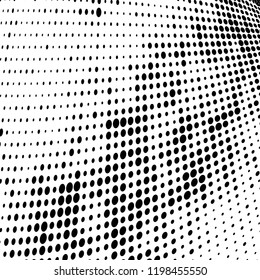 Halftone texture is black and white. Abstract monochrome background of dots. Vector pattern chaotic