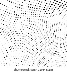 Halftone texture is black and white. Abstract monochrome background of dots. Vector pattern chaotic