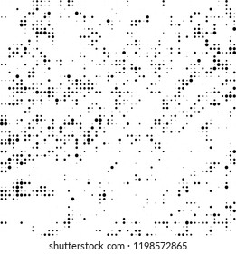 Halftone texture is black and white. Abstract monochrome background. Chaotic pattern for printing on business cards, label, posters, packaging and other design
