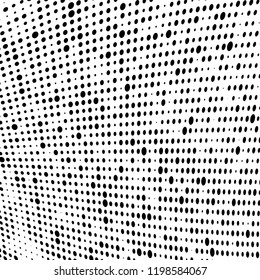 Halftone texture is black and white. Abstract monochrome background of dots. Vector pattern chaotic