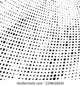 Halftone texture is black and white. Abstract monochrome background of dots. Vector pattern chaotic