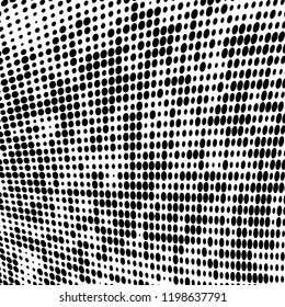Halftone texture is black and white. Abstract monochrome background of dots. Vector pattern chaotic