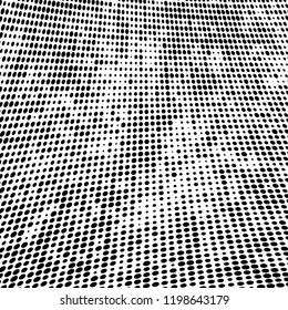 Halftone texture is black and white. Abstract monochrome background of dots. Vector pattern chaotic