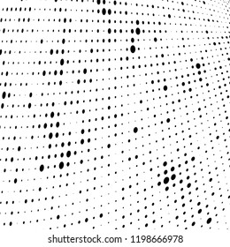 Halftone texture is black and white. Abstract monochrome background of dots. Vector pattern chaotic