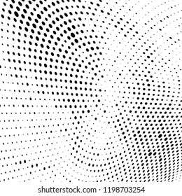 Halftone texture is black and white. Abstract monochrome background of dots. Vector pattern chaotic