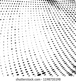 Halftone texture is black and white. Abstract monochrome background of dots. Vector pattern chaotic