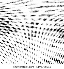 Halftone texture is black and white. Abstract monochrome background of dots. Vector pattern chaotic
