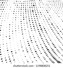 Halftone texture is black and white. Abstract monochrome background of dots. Vector pattern chaotic