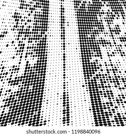 Halftone texture is black and white. Abstract monochrome background of dots. Vector pattern chaotic