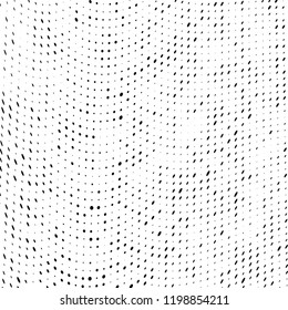 Halftone texture is black and white. Abstract monochrome background of dots. Vector pattern chaotic