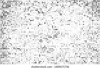 Halftone texture is black and white. Abstract monochrome background of dots