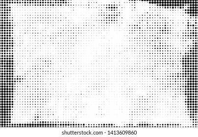 Halftone texture is black and white. Abstract monochrome background of dots