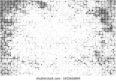 Halftone texture is black and white. Abstract monochrome background of dots