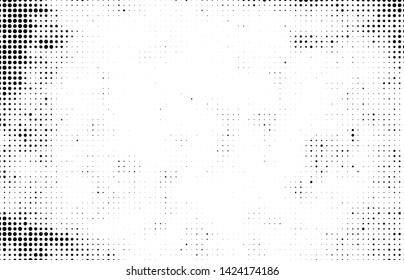 Halftone texture is black and white. Abstract monochrome background of dots