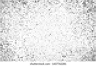 Halftone texture is black and white. Abstract monochrome background of dots
