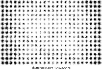 Halftone texture is black and white. Abstract monochrome background of dots