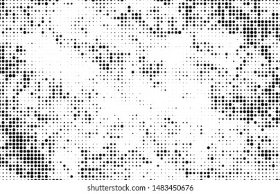 Halftone texture is black and white. Abstract monochrome background of dots