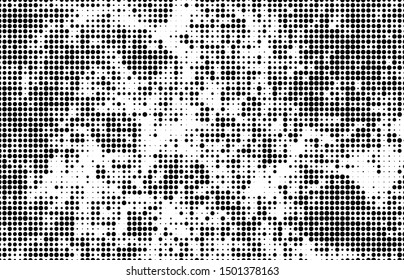 Halftone texture is black and white. Abstract monochrome background of dots