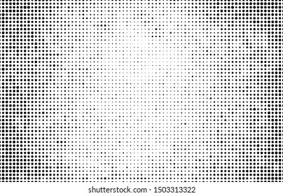 Halftone texture is black and white. Abstract monochrome background of dots