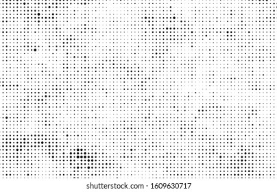 Halftone texture is black and white. Abstract monochrome background of dots
