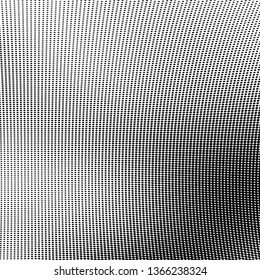 Halftone texture is black and white. Monochrome vector pattern of dots. Abstract waves template for printing on business cards, badges, posters