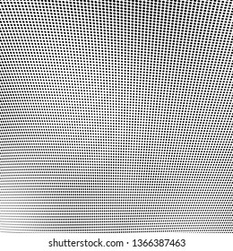 Halftone texture is black and white. Monochrome vector pattern of dots. Abstract waves template for printing on business cards, badges, posters