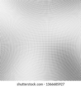 Halftone texture is black and white. Monochrome vector pattern of dots. Abstract waves template for printing on business cards, badges, posters