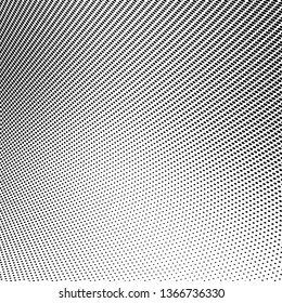 Halftone texture is black and white. Monochrome vector pattern of dots. Abstract waves template for printing on business cards, badges, posters