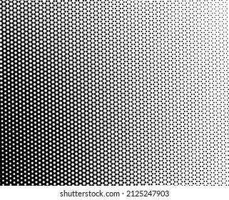The halftone texture is black and white. Monochrome abstract, chaotic texture. Waves of dots on a white background, abstract halftone