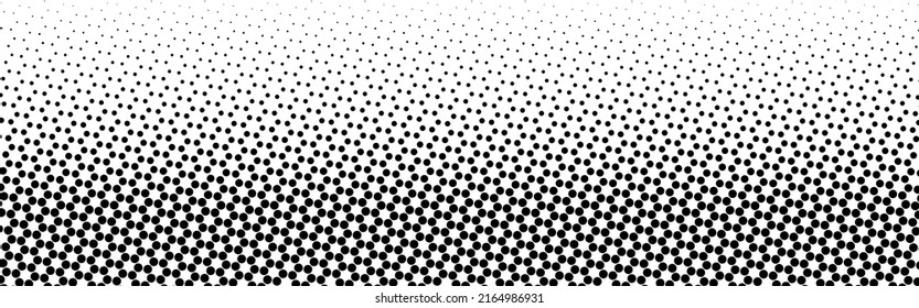 The halftone texture is black and white. Monochrome abstract, chaotic texture. Waves of dots on a white background, abstract halftone