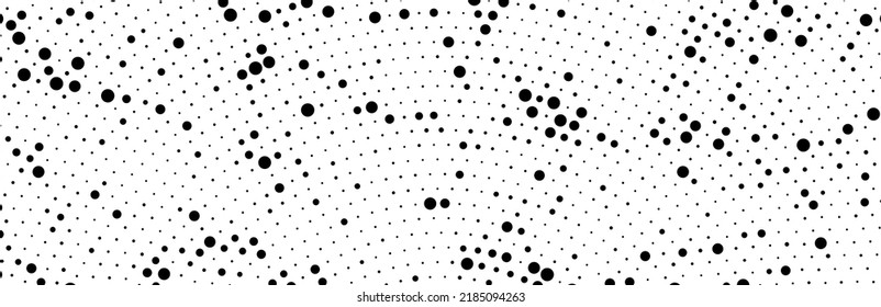 La textura de semitono es en blanco y negro. Textura abstracta monocroma, caótica. Ondas de puntos sobre un fondo blanco, medio tono abstracto