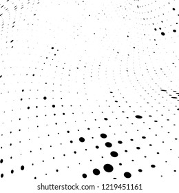 Halftone texture is black and white. The pattern of the ink points are randomly arranged. Vector monochrome background. Abstract the surface of chaos