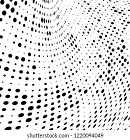 Halftone texture is black and white. The pattern of the ink points are randomly arranged. Vector monochrome background. Abstract the surface of chaos