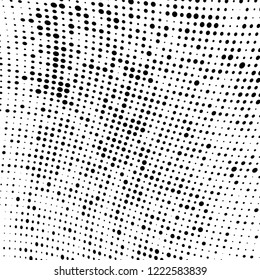 Halftone texture is black and white. The pattern of the ink points are randomly arranged. Vector monochrome background. Abstract the surface of chaos