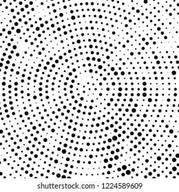 Halftone texture is black and white. The pattern of the ink points are randomly arranged. Vector monochrome background. Abstract the surface of chaos